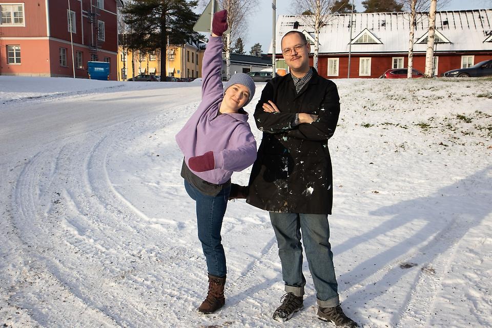 Louise Dursjö är danspedagog och Andréas Brännström är konstpedagog inom Kulturskolan.