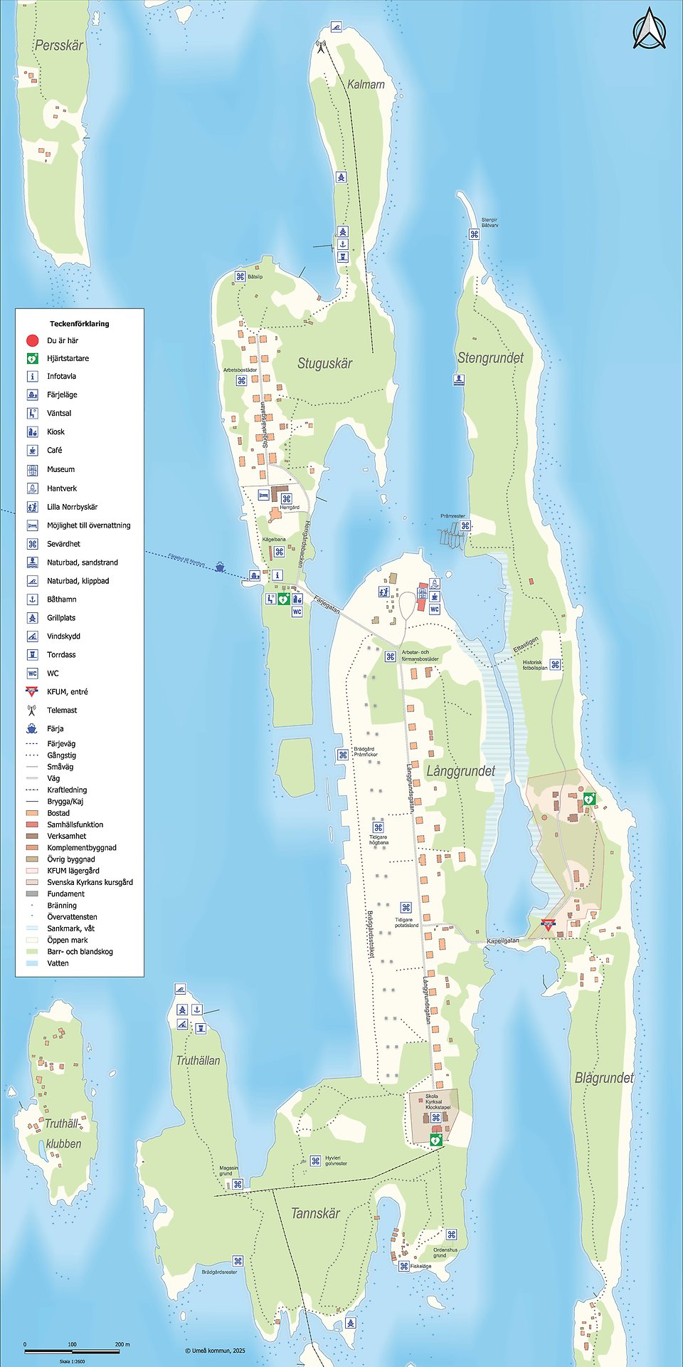 Karta över verksamheter på Norrbyskär